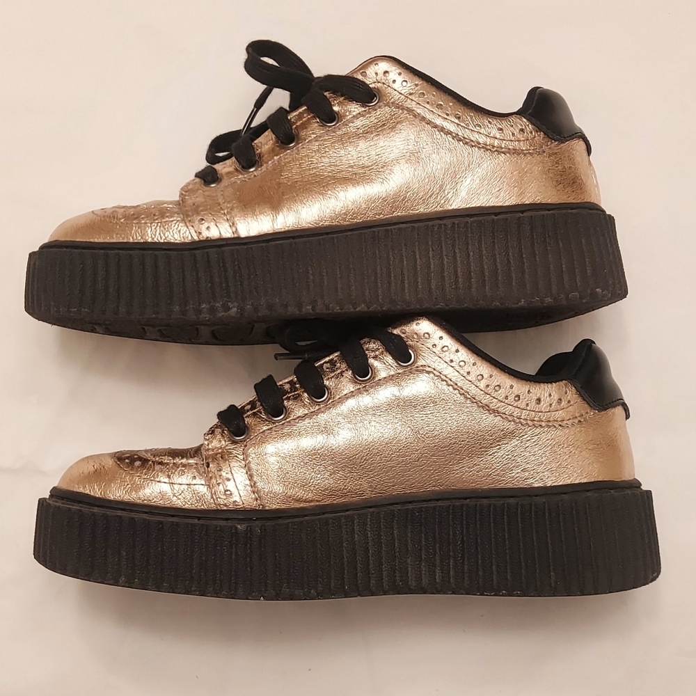 TUK Gold Leather Brogues - Picture 6 of 8